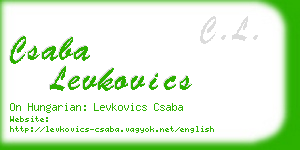 csaba levkovics business card